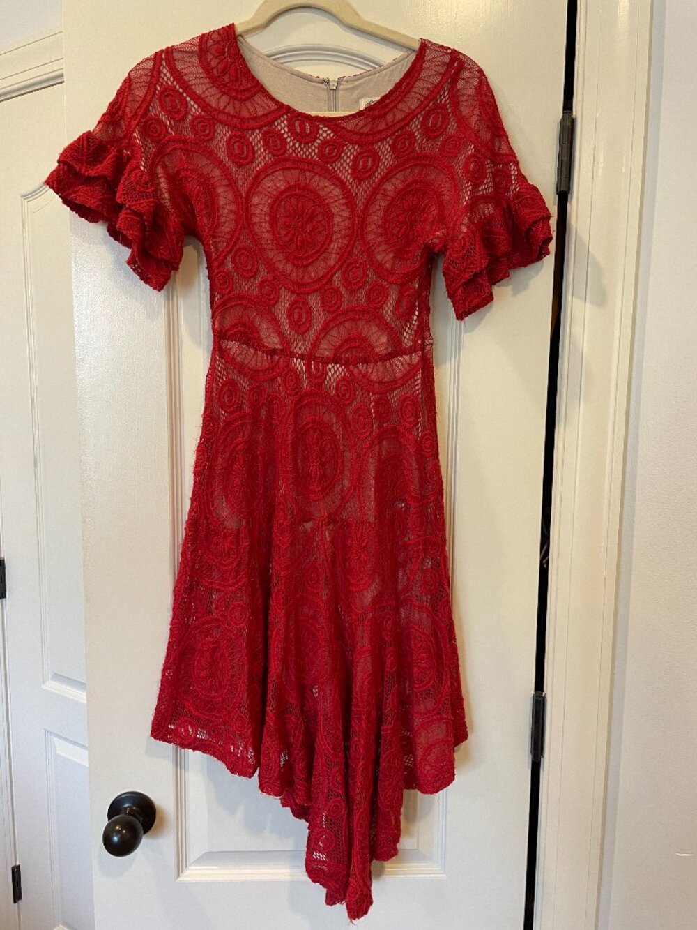 Girl's Red Lace Dress
